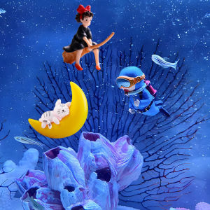 Đồ Trang Trí Nổi Trong Bể Cá Dễ Thương Mô Hình Động Vật Mặt Trăng Thần Tiên Thợ Lặn Đồ Trang Trí Dưới Nước Phụ Kiện Bể Cá Cảnh Quan