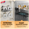 TAILI Aluminum Shower Caddy Suction Cups, Shower Shelf Drill-Free Shower Organizer, Rustproof Bathroom Caddy Wall Mount Shower Basket, Strong Weight Shower Storage, Black. 