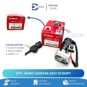 KYT KUNCI KONTAK ASSY KEY SATU SET + KUNCI JOK MOTOR SCOOPY KARBU / SPACY KARBU / VARIO 110