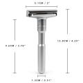 QSHAVE Pisau Cukur Keselamatan Klasik Dua Tepi Boleh Laras (1 Pisau Cukur & 5 pcs Bilah Bersalut Titanium). 