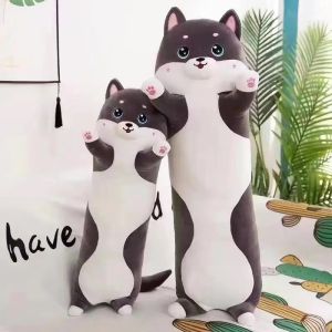 Gối ôm ngủ con mèo xám mẫu mới siêu mềm mịn đáng yêu (50cm----110cm) vải miniso 4 chiều co giãn êm ái hàng xịn cao cấp loại 1