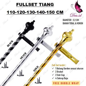 [DEASHOP] [CUSTOM UKURAN SIZE] 110 120 125 130 140 150 CM BATANG ROLLET GORDEN SOKA GOLD SILVER ULIR KRISTAL - FULLSET TIANG GORDEN