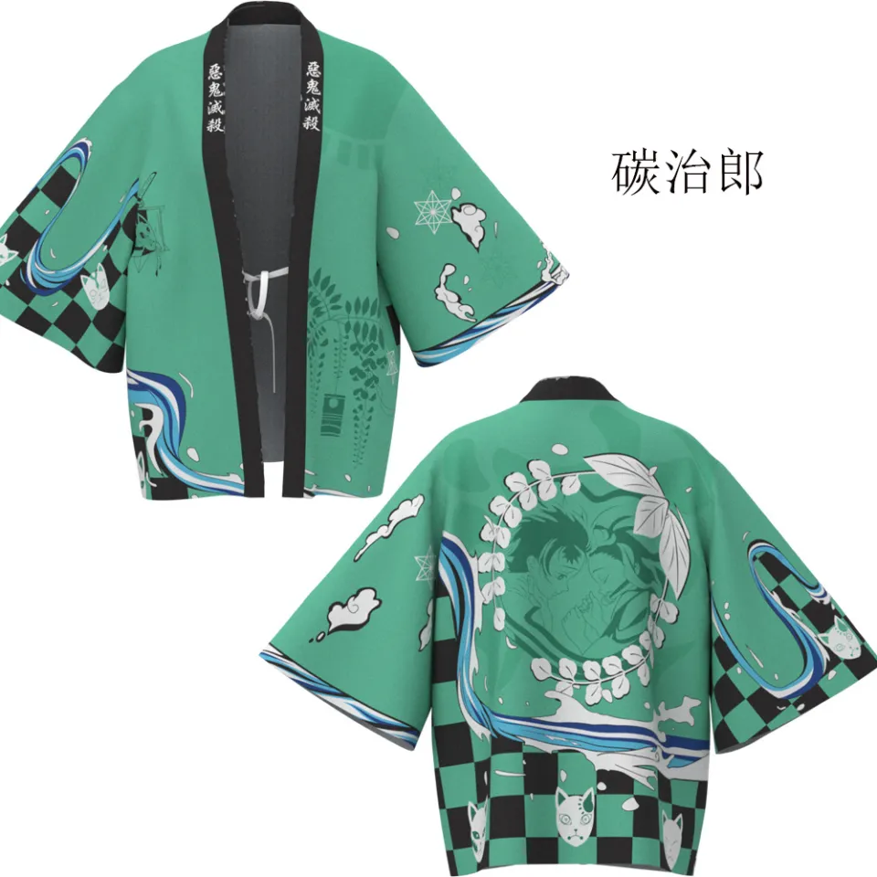 Demon Slayer Kimetsu no Yaiba Kimono Cardigan Cloak Anime Cosplay Costume  Jacket Sleepwear Casual Open Front Coat