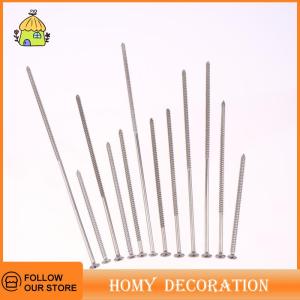 🎄【Special price】🎄Shao 5 10ชิ้นสกรูหัวแบนยาว M4สกรูไม้ยาวทำจากสเตนเลสสตีลสกรูหัวเจาะแบบไขว้สกรูด้วยตัวเอง