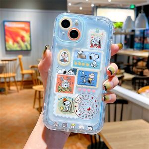 Cartoon Lovely Snoopy Mobile Phone Case with Invisible Phone Holder For iPhone 17 Pro Max 16 Pro Max 15 Pro Max 14 Pro Max Plus Soft Silicon Back Cover for iPhone 11 12 13 Pro Max Back Shell