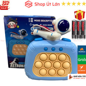 Pop it điện tử hình Phi Hành Gia - Xanh máy chơi game Pop it Tặng kèm 3 pin 200 level có đèn nhạc - Shop Út Lớn