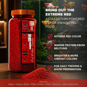 Makanan Serbuk Extreme Red Powder Untuk Warna Merah Cupang Guppy dan Ikan Kecil Lainnya IKANESIA