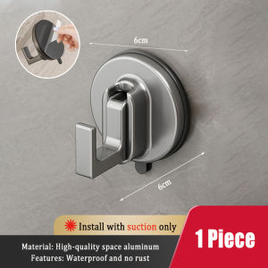 MEIDOO Aluminum Hook Upgraded Suction Cup Hook Strong Suction No Need to Punch Installation Gray