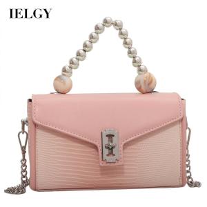 IELGY womens niche solid color chain messenger bag