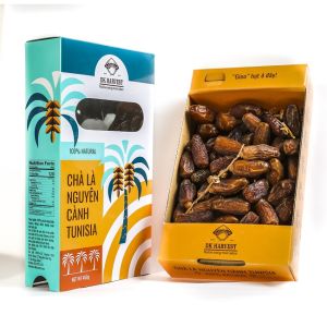 Chà là nguyên cành DK HARVEST nhập khẩu Tunisia - Hộp 450g - chà là chín cây tự nhiên thích hợp làm quà tặng trái cây sấy cao cấp ăn vặt giảm cân