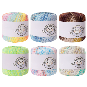 3 Pack Mercerized Cotton Lace Thread For Embroidery Soft Sturdy Colorfast Handcraft Yarn