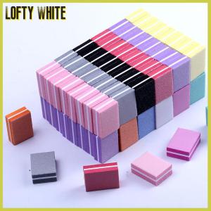 Lofty White 50PCS Mini Nail Sponge Files Buffer Block Buffing Sanding 100 180 Grit Double-sided Pedicure Tool For Gel Polish Manicure Supply