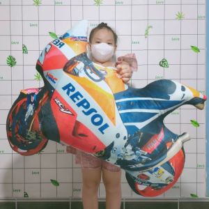 Gối gòn in 3D hình Xe Moto Repsol Suzuki Ducati chất nhung mịn an toàn cho bé