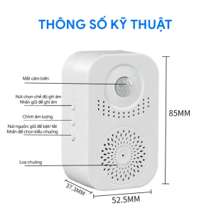 Chuông Cửa Không Dây 20 kiểu nhạc Cao Cấp có ghi âm chuông báo khách báo trộm hồng ngoại