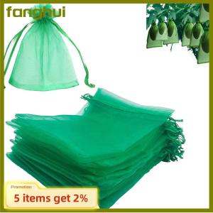 fanghui 20Pcs Mesh Fruit Bag Strawberry Grapes Fruit Grow Bags Breathable Netting Mesh Vegetable Plant Protection Bags For Garden Tools