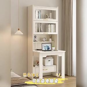 Desk Bookcase Integrated Study Table Student Writing Desk Home Bedroom Foldable Bookshelf Corner Computer Desk