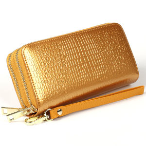 310Double Zipper Long Wallet for Women Large Capacity Can Hold Mobile Phone Wealth Attracting Gold Color Handheld Bag New 2025