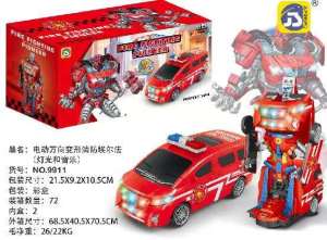 Electric Deformation Car Robot Childrens Toys - Creative Light Music Universal Deformation Car for Kids