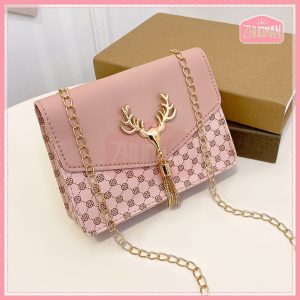 หนัง กระเป๋าสะพายผญ กระเป๋าสะพายไหล่ กระเป๋าสะพายผญ กระเป๋ากระเป๋าแฟชั่น หนังPU สายโซ่ ดีไซน์หรู กระเป๋าสะพายไหล่ มีทั้งหมด 3 สี