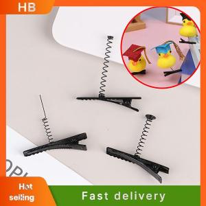 HB 10Pcs Black Metal Pinch Alligator Hair Clips 40mm With Wire Coil Spring Craft Hairpin For Fashion Party Favor Children Toy