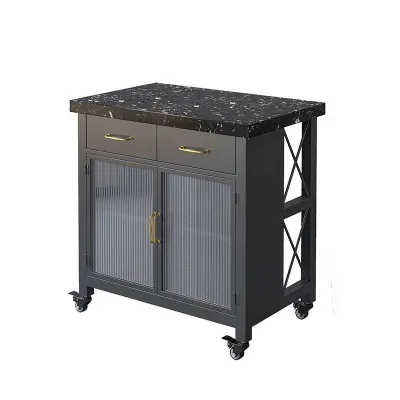 Kitchen Cabinet Open Plan Cupboard Kitchen Movable Middle Island Countertop Sideboard Cabinet Cooking Table Cutting Dining Integrated