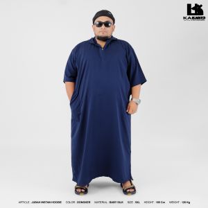 Jubah Instan Hoodie Kabiro Big Size Jubah Gamis Pria Laki Laki Ikhwan Jumbo Maxi Sholat Rosal