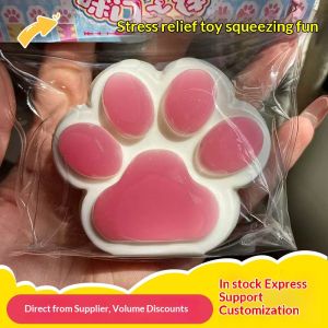 Annies Sphere Đồ chơi bóp nén hình bàn chân mèo lông mềm giúp giảm căng thẳng và phát triển cảm giác