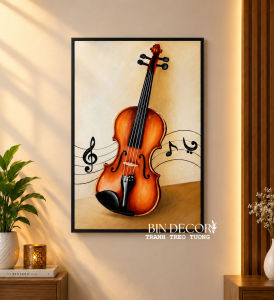 Tranh treo tường đàn violin 1 trang trí phòng âm nhạc phòng học có đinh TT157