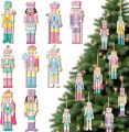 36 Pcs Nutcracker Ornaments for Christmas Tree Wooden Nutcracker Bulk Christmas Hanging Ornaments Xmas Decorations for Home Holiday Decor. 
