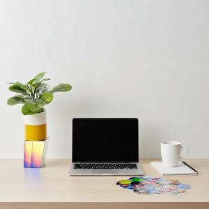 LSHUO 5ชิ้นกระดาษสติกเกอร์โฮโลแกรมไวนิลใสมีกาวในตัวกันน้ำใสฟิล์มเคลือบเย็นสำหรับงานฝีมือ