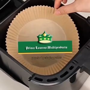 [100 pcs] airfryer parchment paper liner for airfryers 160 mm x 45 mm fit for air fryer use in kitchen scene.