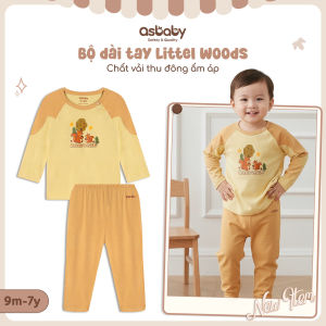 Bộ dài tay thu đông Little Woods Asbaby vải petit cotton rayon cho bé từ 9 tháng - 7 tuổi