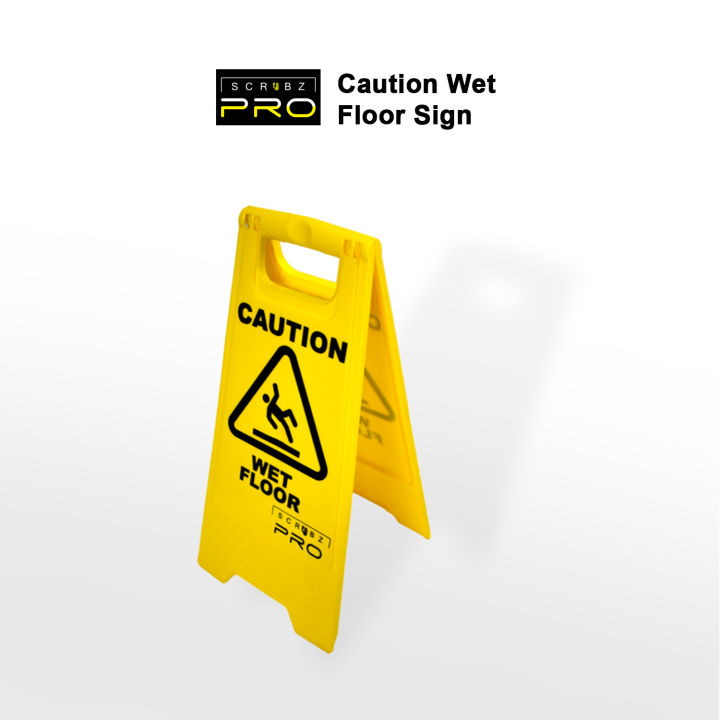 SCRUBZ Pro Caution Wet Floor Sign Foldable Safety Sign, Warning Board ...