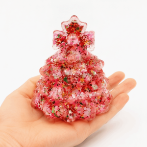 Slow Rebound Christmas Tree Squeeze Toy Transparent Design TPR Material Pinch Fun Dreamy Style Soft Texture Fidget Decompression Toy Christmas Party