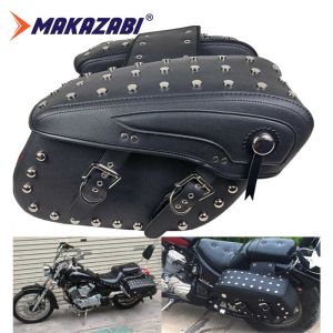 Big Size Retro Tail Tool Bags Rivet Prince Cruise Moto Luggage Bag For Harley For Indian For Suzuki Boulevard For Honda Shadow