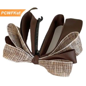 【PCWFKef】 2022 New Ribbon Bow Chuối Clip Dễ Thương Ngọc Trai Tóc Pins Barrette Phụ Nữ Phụ Kiện Tóc Thời Trang Màu Rắn Thanh Lịch Tóc Claw