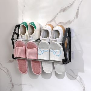3-in-1 Foldable Wall Mounted Slippers Bathroom Slipper Rack Wall Mounted Storage Rack Saves Space