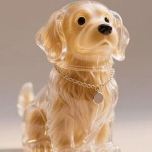 LAIFLE Dog Shape Dog Hair Storage Box Hair Grooming Transparent Puppy Pendants Cartoon DIY Handmade Pet Hair Keychain Backpack