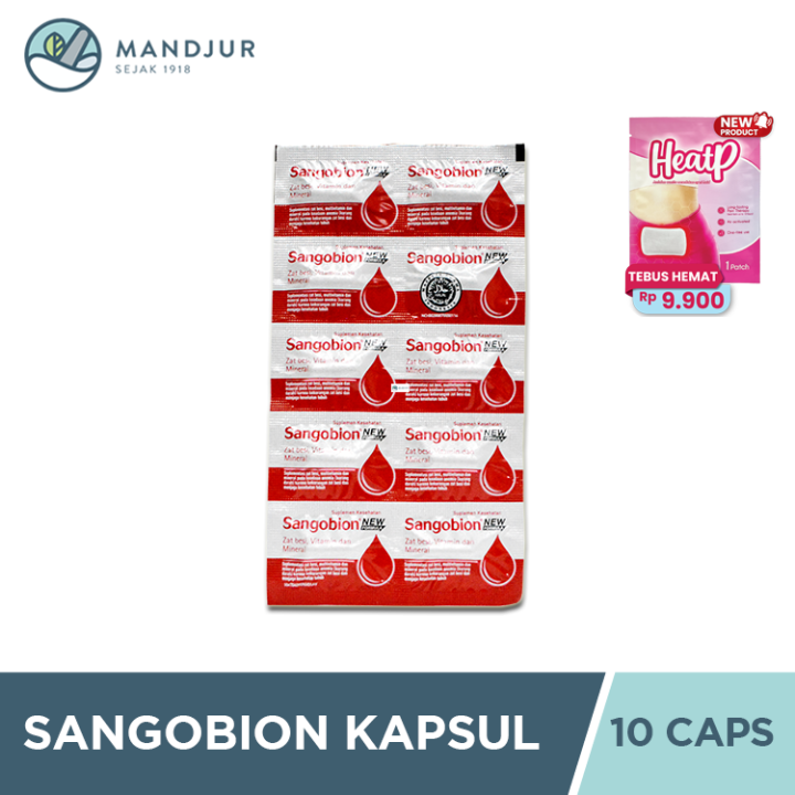 Sangobion Strip 10 Kapsul - Suplemen Penambah Darah dan Zat Besi, Meringankan Gejala Anemia
