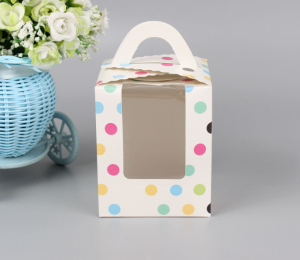 🎈🎈QQ BAG🎈🎈 กล่องคัพเค้ก ใส่เค้ก กล่องขนม หน้าต่างใส ใส่1หลุม มีหูจับหิ้วได้