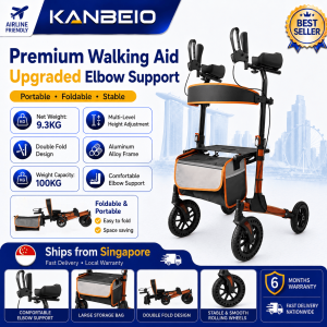 Compact Multifunctional Walking Aid with Adjustable Elbow Support Foldable Aluminum Alloy 9.3KG - Singapore Stock