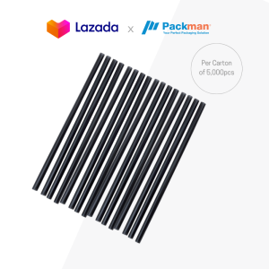 Black Straight Straw 8 x 210mm (5000pcs) – Disposable Drinking Straws for Cold Beverages