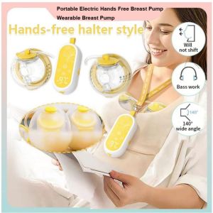 ELITEDEALSHUB Portable Electric Hands Free Breast Pump PP 21/28/24mm Wearable Breast Pump 2 Colors Wireless Double Womens Breast Pump