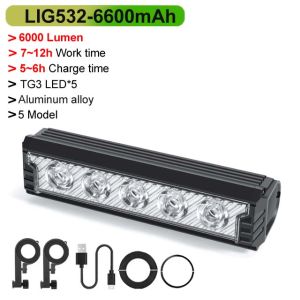 NEWBOLER 10000mAh Bike Light 8000 Lumens 16 LEDs Bicycle Light Waterproof IPX5 Cycling Headlight Type-C Rechargeable Aluminum Bike Lamp Bicycle Accessories