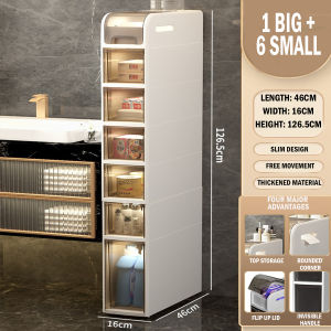 Bathroom Slim Storage Cabinet Space-saving Slim Design Storage Rack Multi-functional Bathroom Slim Rack Fireheart Warrior