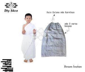 IHRAM ANAK LAKI -LAKI TK SD IHRAM INSTAN GRADE B ADA DUA WARNA BENANG KAIN IHRAM ANAK