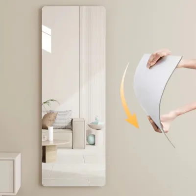 SG [ READY STOCK ] HD Acrylic soft mirror attached to wall self-adhesive full body dressing mirror non perforated