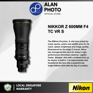 Nikon NIKKOR Z 600mm F4 TC VR S Lens for Nikon Z | Nikon Singapore Warranty