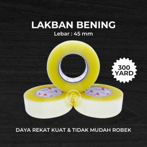 Lakban Bening 300 YARD. Lebar 45 mm. Tebal 45 mikron. OPP Tape. Lakban kuat lakban kualitas bagus lakban murah lakban packing lakban olshop packing tape lakban tebal jual lakban malang lakban termurah lakban jawa timur COD gratis ongkir