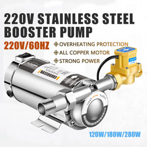 220V Stainless Steel Booster Pump 280W Electronic Auto Home Shower Washing Machine Electric Water Pump Jet Booster Pump